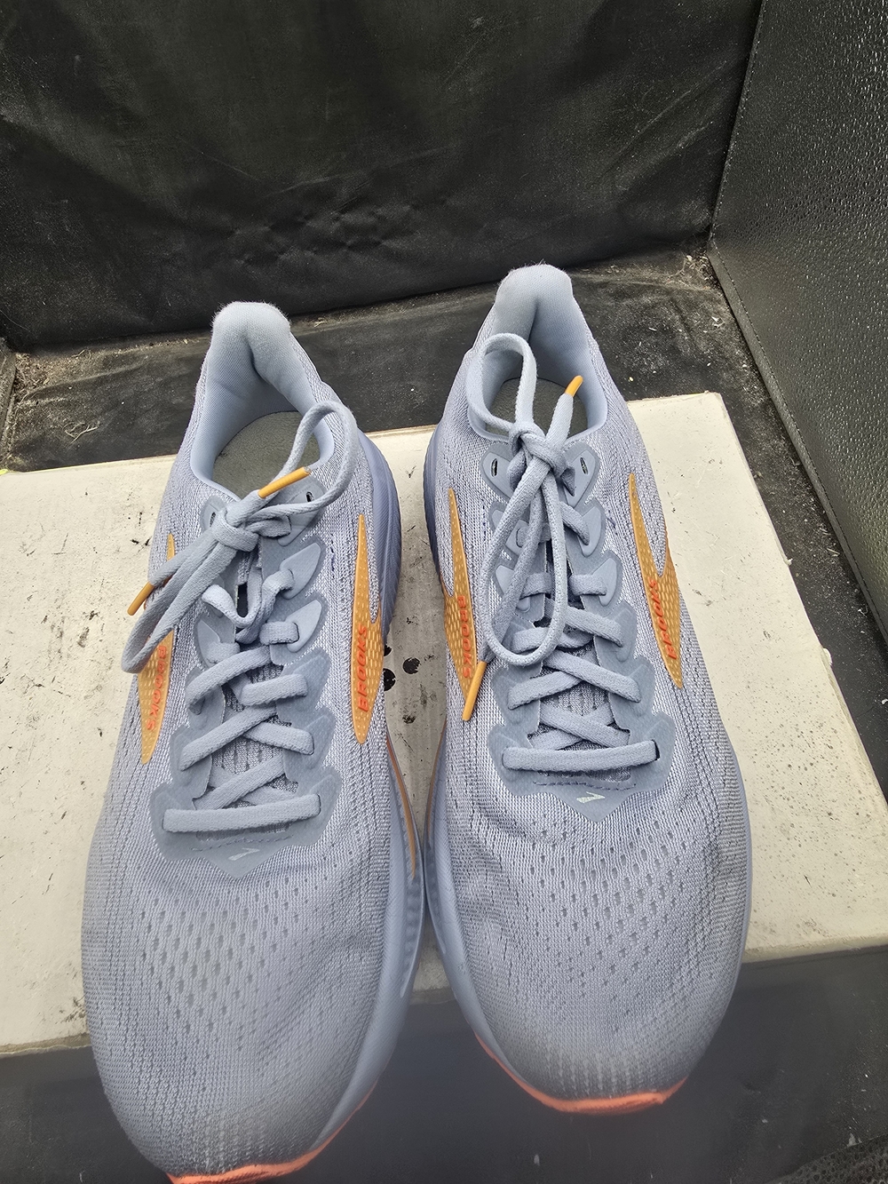 Brooks Women's Light Blue Running Shoes with Orange Accents